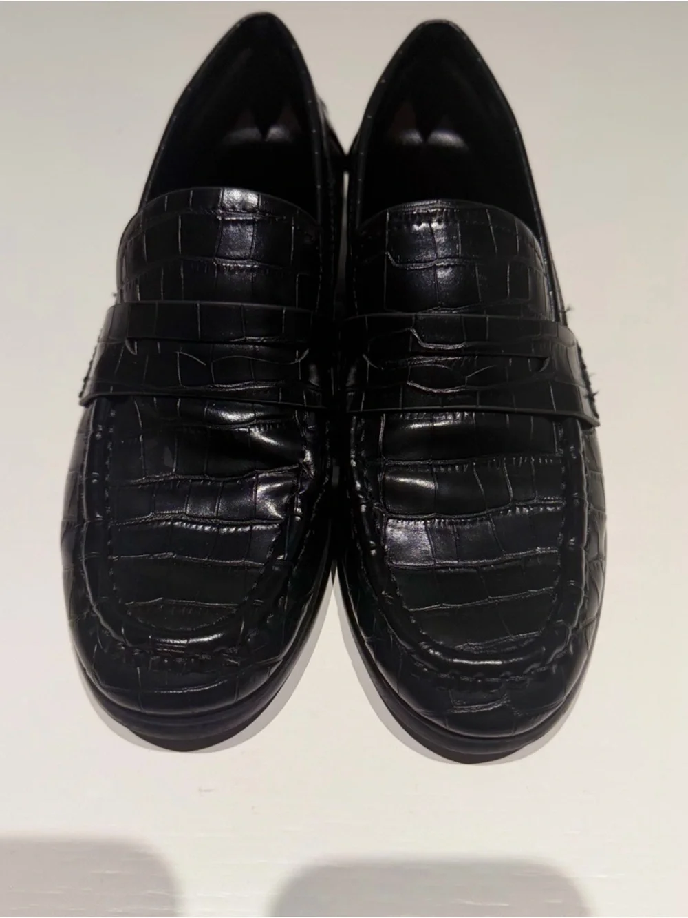 Women's Zara Faux Leather Penny Loafers. - Picture 1 of 5